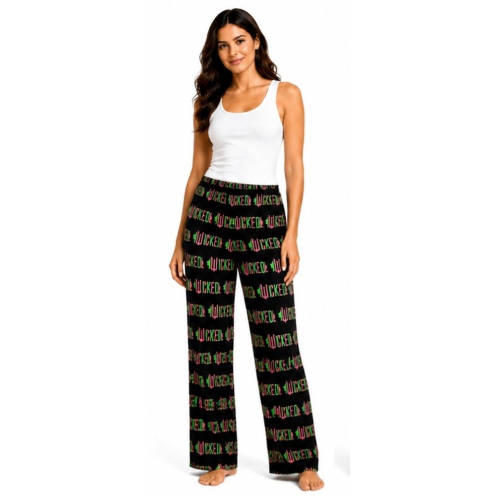 WICKED Neon Logo Lounge Pajama Pants Size S Soft Pull On Sleepwear‎